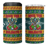 Rock The Holidays Guitar Christmas 4 in 1 Can Cooler Tumbler Xmas Holiday Patterns - Wonder Print Shop