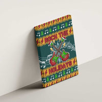 Rock The Holidays Guitar Christmas Canvas Wall Art Xmas Holiday Patterns - Wonder Print Shop