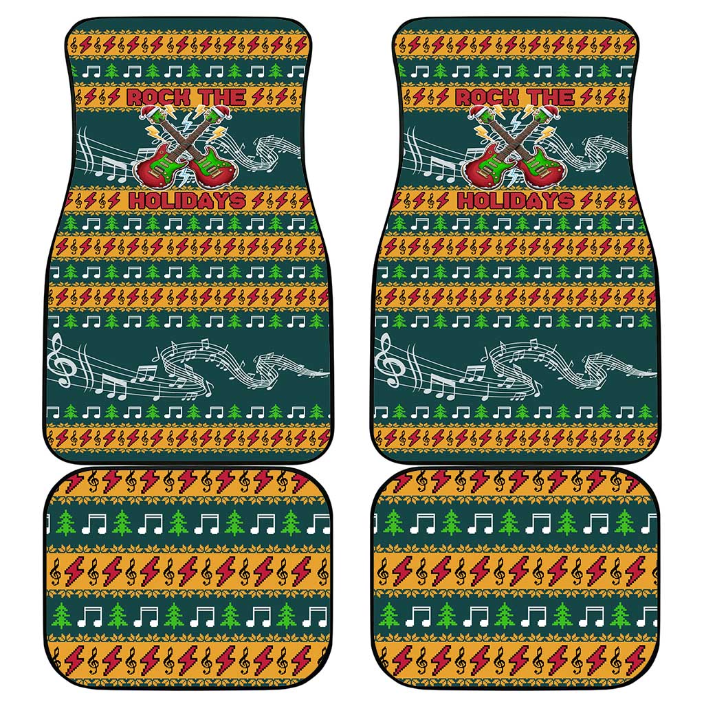 Rock The Holidays Guitar Christmas Car Mats Xmas Holiday Patterns - Wonder Print Shop
