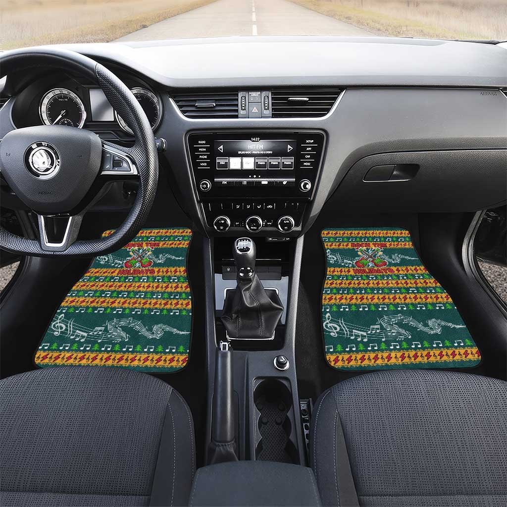 Rock The Holidays Guitar Christmas Car Mats Xmas Holiday Patterns - Wonder Print Shop
