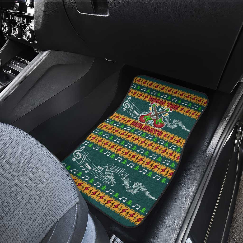 Rock The Holidays Guitar Christmas Car Mats Xmas Holiday Patterns - Wonder Print Shop