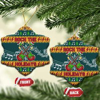 Rock The Holidays Guitar Christmas Ceramic Ornament Xmas Holiday Patterns - Wonder Print Shop