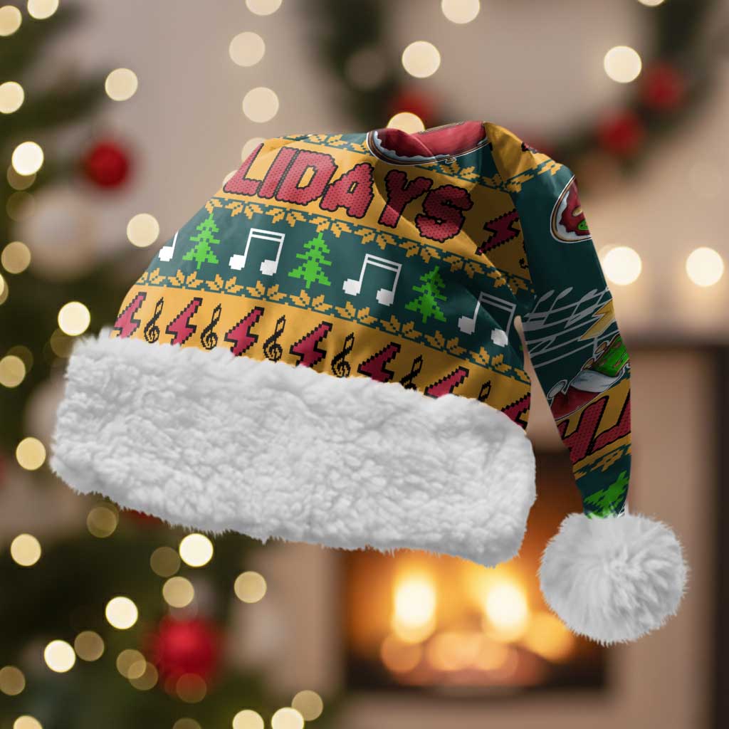 Rock The Holidays Guitar Christmas Santa Hat Xmas Holiday Patterns - Wonder Print Shop