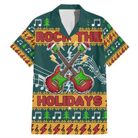 Rock The Holidays Guitar Christmas Family Matching Mermaid Dress and Hawaiian Shirt Xmas Holiday Patterns - Wonder Print Shop