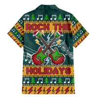 Rock The Holidays Guitar Christmas Family Matching Mermaid Dress and Hawaiian Shirt Xmas Holiday Patterns - Wonder Print Shop