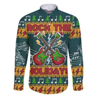 Rock The Holidays Guitar Christmas Family Matching Puletasi and Hawaiian Shirt Xmas Holiday Patterns - Wonder Print Shop