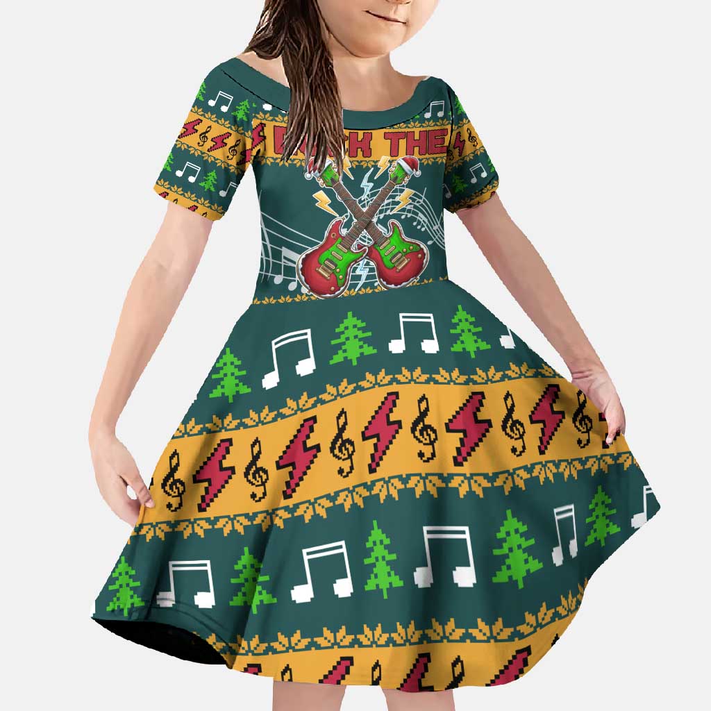 Rock The Holidays Guitar Christmas Family Matching Summer Maxi Dress and Hawaiian Shirt Xmas Holiday Patterns - Wonder Print Shop