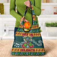 Rock The Holidays Guitar Christmas Grocery Bag Xmas Holiday Patterns - Wonder Print Shop