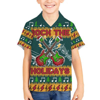 Rock The Holidays Guitar Christmas Hawaiian Shirt Xmas Holiday Patterns - Wonder Print Shop
