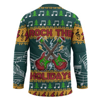 Rock The Holidays Guitar Christmas Hockey Jersey Xmas Holiday Patterns - Wonder Print Shop