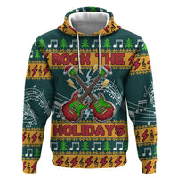 Rock The Holidays Guitar Christmas Hoodie Xmas Holiday Patterns - Wonder Print Shop