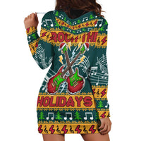 Rock The Holidays Guitar Christmas Hoodie Dress Xmas Holiday Patterns - Wonder Print Shop