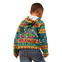 Rock The Holidays Guitar Christmas Kid Hoodie Xmas Holiday Patterns - Wonder Print Shop