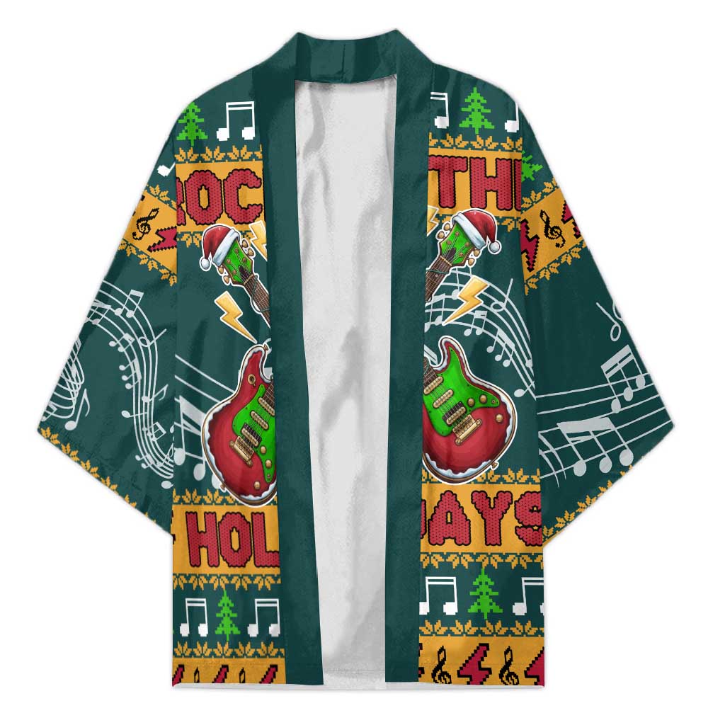 Rock The Holidays Guitar Christmas Kimono Xmas Holiday Patterns - Wonder Print Shop