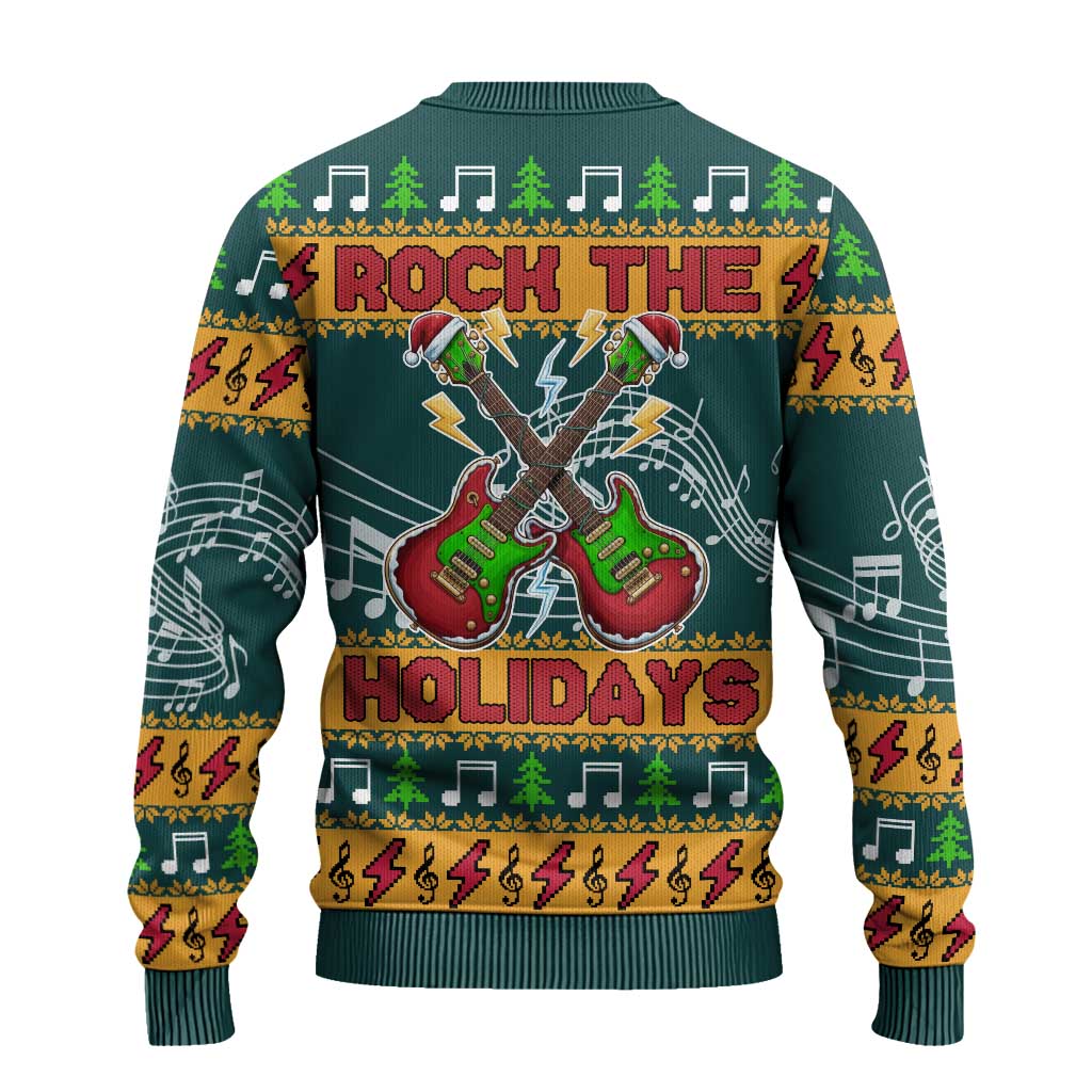 Rock The Holidays Guitar Christmas Ugly Christmas Sweater Xmas Holiday Patterns - Wonder Print Shop