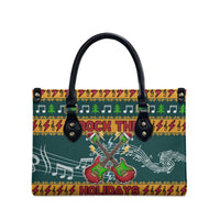 Rock The Holidays Guitar Christmas Leather Bag Xmas Holiday Patterns - Wonder Print Shop