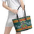 Rock The Holidays Guitar Christmas Leather Tote Bag Xmas Holiday Patterns - Wonder Print Shop