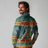 Rock The Holidays Guitar Christmas Long Sleeve Polo Shirt Xmas Holiday Patterns - Wonder Print Shop