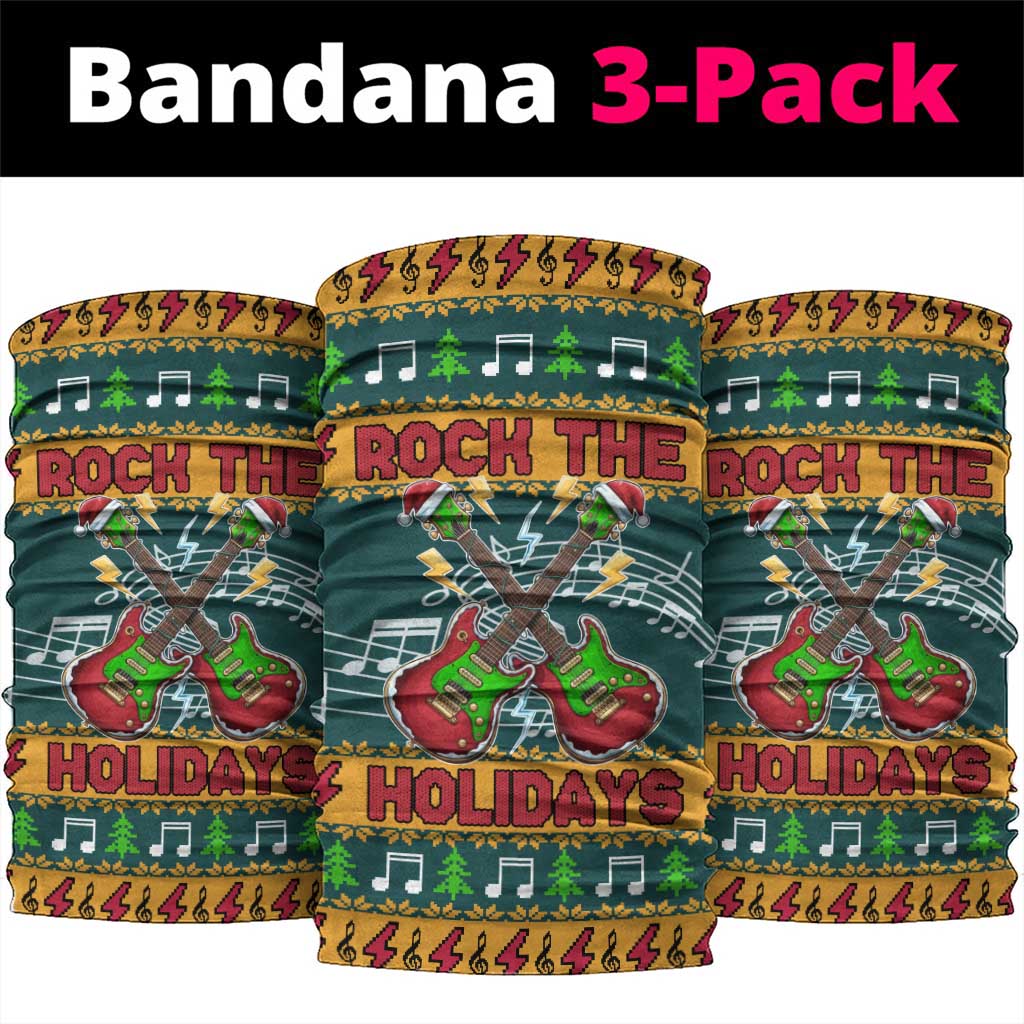 Rock The Holidays Guitar Christmas Neck Gaiter Xmas Holiday Patterns - Wonder Print Shop