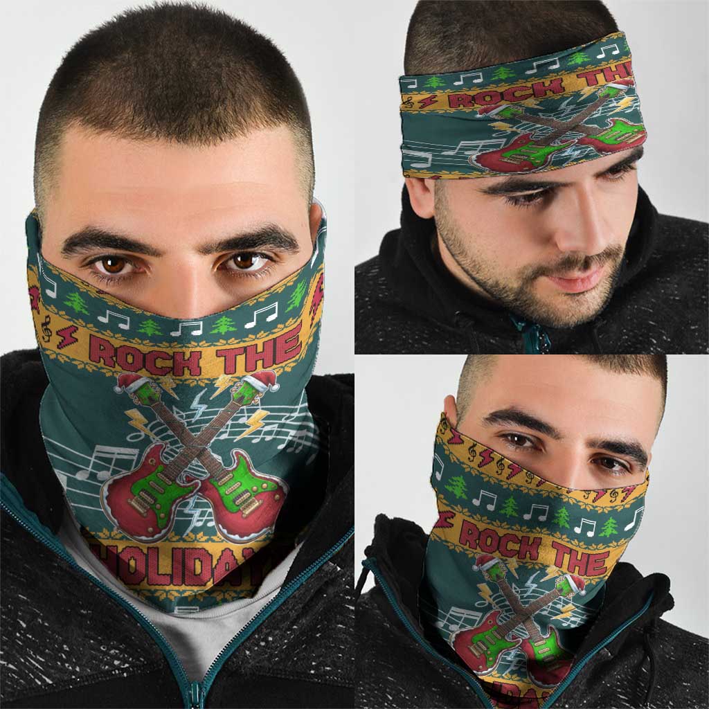 Rock The Holidays Guitar Christmas Neck Gaiter Xmas Holiday Patterns - Wonder Print Shop