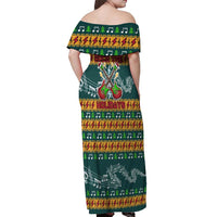 Rock The Holidays Guitar Christmas Off Shoulder Maxi Dress Xmas Holiday Patterns - Wonder Print Shop
