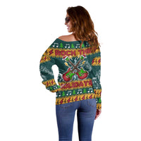 Rock The Holidays Guitar Christmas Off Shoulder Sweater Xmas Holiday Patterns - Wonder Print Shop