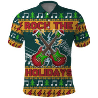 Rock The Holidays Guitar Christmas Polo Shirt Xmas Holiday Patterns - Wonder Print Shop