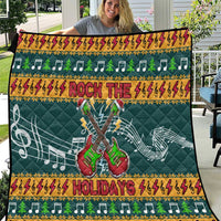 Rock The Holidays Guitar Christmas Quilt Xmas Holiday Patterns - Wonder Print Shop
