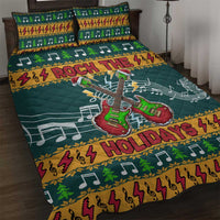 Rock The Holidays Guitar Christmas Quilt Bed Set Xmas Holiday Patterns - Wonder Print Shop