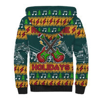 Rock The Holidays Guitar Christmas Sherpa Hoodie Xmas Holiday Patterns - Wonder Print Shop
