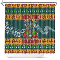 Rock The Holidays Guitar Christmas Shower Curtain Xmas Holiday Patterns - Wonder Print Shop