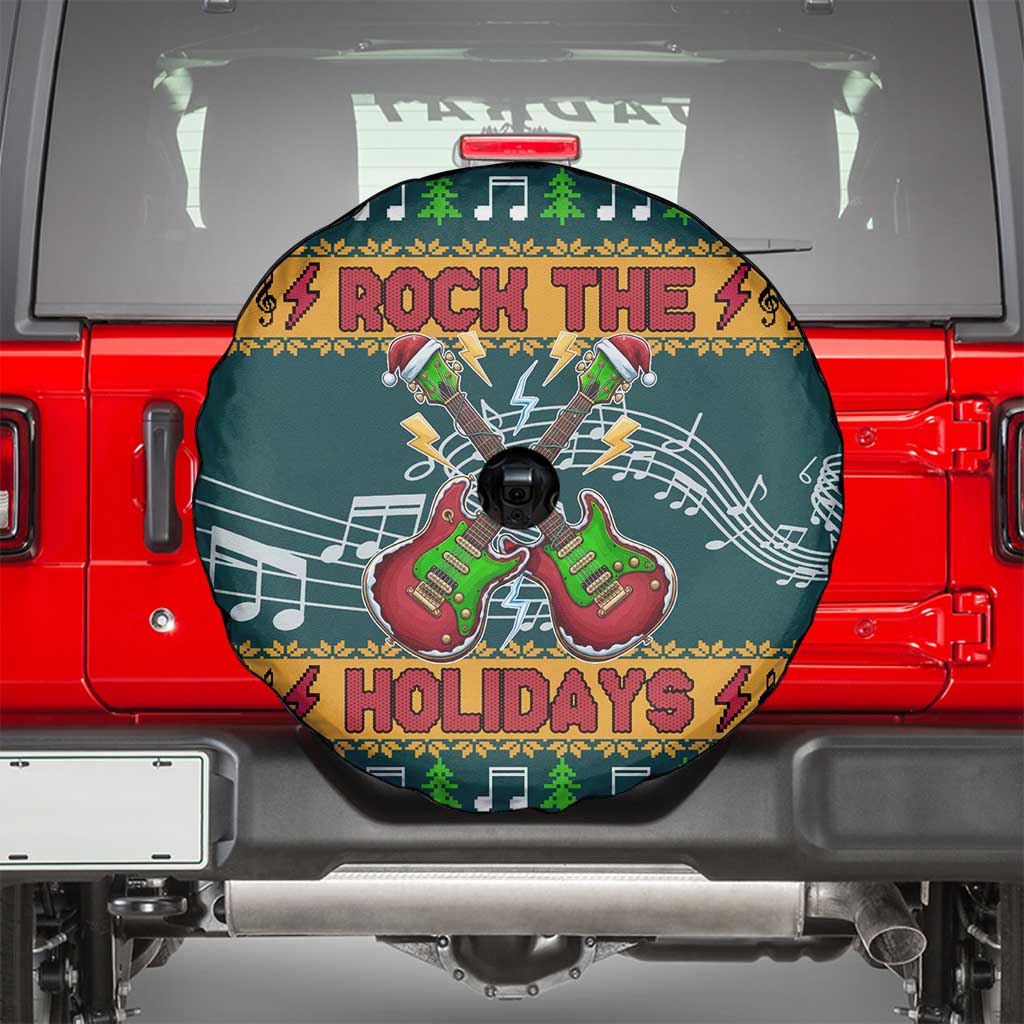 Rock The Holidays Guitar Christmas Spare Tire Cover Xmas Holiday Patterns - Wonder Print Shop