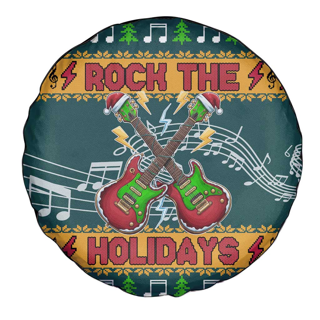 Rock The Holidays Guitar Christmas Spare Tire Cover Xmas Holiday Patterns - Wonder Print Shop