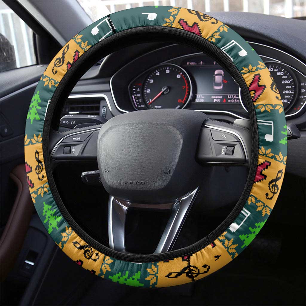 Rock The Holidays Guitar Christmas Steering Wheel Cover Xmas Holiday Patterns - Wonder Print Shop