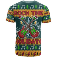 Rock The Holidays Guitar Christmas T Shirt Xmas Holiday Patterns - Wonder Print Shop