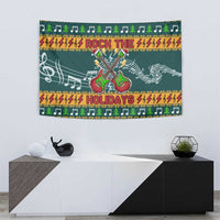 Rock The Holidays Guitar Christmas Tapestry Xmas Holiday Patterns - Wonder Print Shop