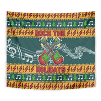 Rock The Holidays Guitar Christmas Tapestry Xmas Holiday Patterns - Wonder Print Shop