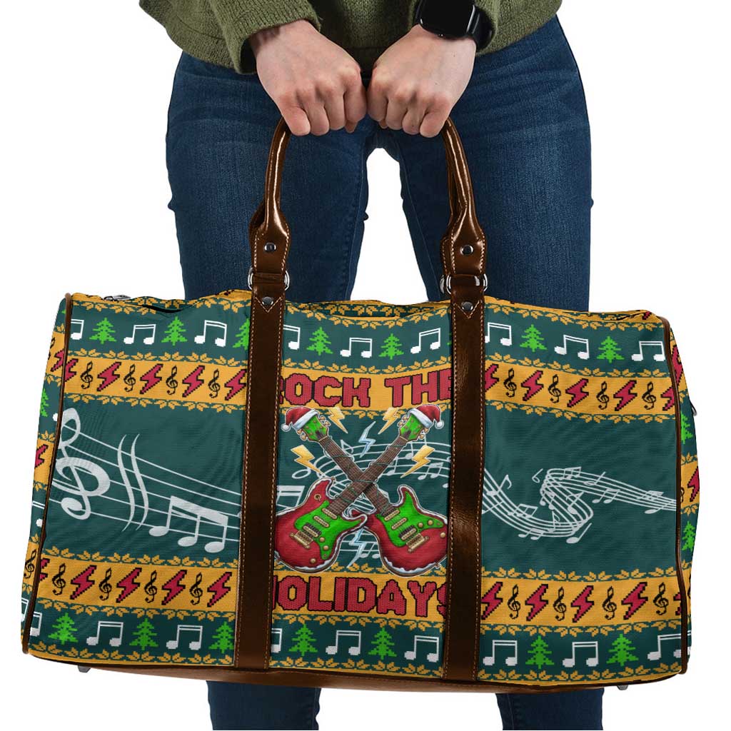 Rock The Holidays Guitar Christmas Travel Bag Xmas Holiday Patterns - Wonder Print Shop