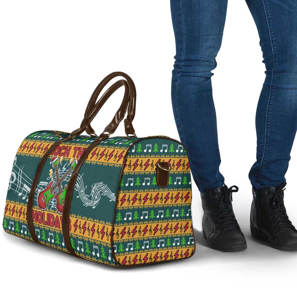 Rock The Holidays Guitar Christmas Travel Bag Xmas Holiday Patterns - Wonder Print Shop