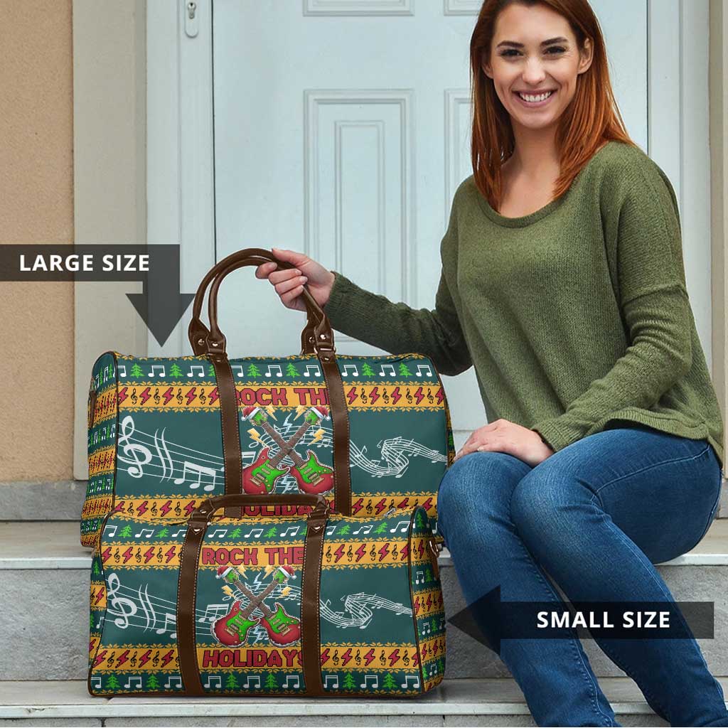 Rock The Holidays Guitar Christmas Travel Bag Xmas Holiday Patterns - Wonder Print Shop