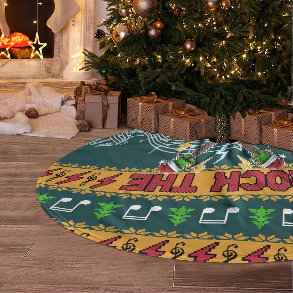 Rock The Holidays Guitar Christmas Tree Skirt Xmas Holiday Patterns - Wonder Print Shop