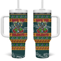 Rock The Holidays Guitar Christmas Tumbler With Handle Xmas Holiday Patterns - Wonder Print Shop