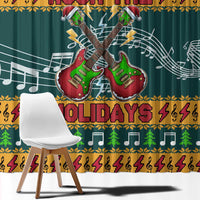 Rock The Holidays Guitar Christmas Window Curtain Xmas Holiday Patterns - Wonder Print Shop