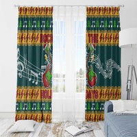 Rock The Holidays Guitar Christmas Window Curtain Xmas Holiday Patterns - Wonder Print Shop