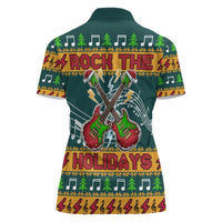 Rock The Holidays Guitar Christmas Women Polo Shirt Xmas Holiday Patterns - Wonder Print Shop
