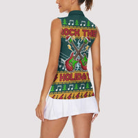 Rock The Holidays Guitar Christmas Women Sleeveless Polo Shirt Xmas Holiday Patterns - Wonder Print Shop