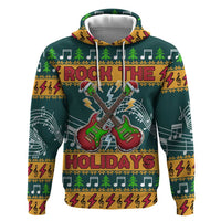 Rock The Holidays Guitar Christmas Zip Hoodie Xmas Holiday Patterns - Wonder Print Shop