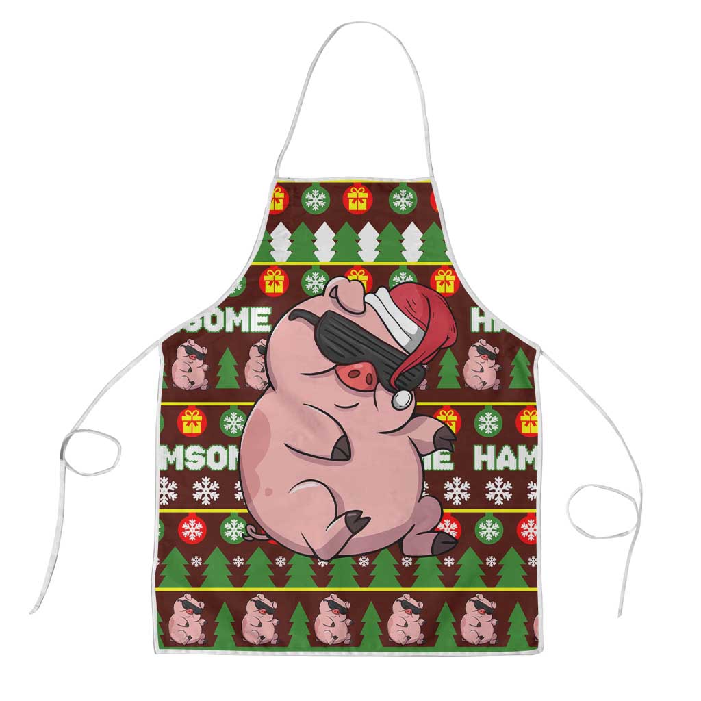 Hamsome Cute Pig Christmas Apron Xmas Holiday Patterns - Wonder Print Shop