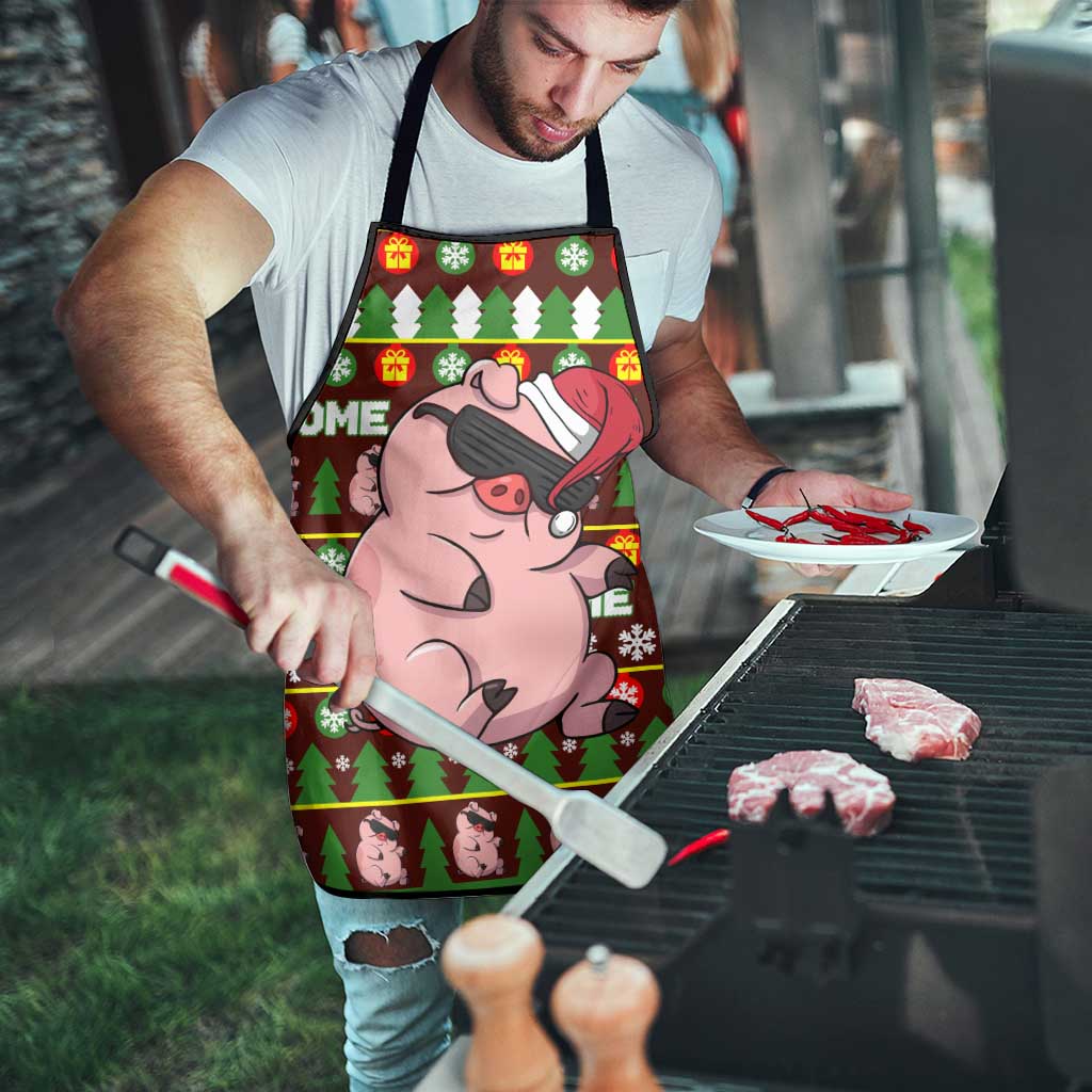 Hamsome Cute Pig Christmas Apron Xmas Holiday Patterns - Wonder Print Shop