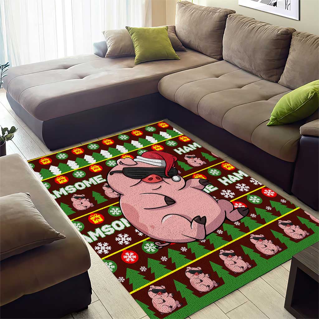 Hamsome Cute Pig Christmas Area Rug Xmas Holiday Patterns - Wonder Print Shop